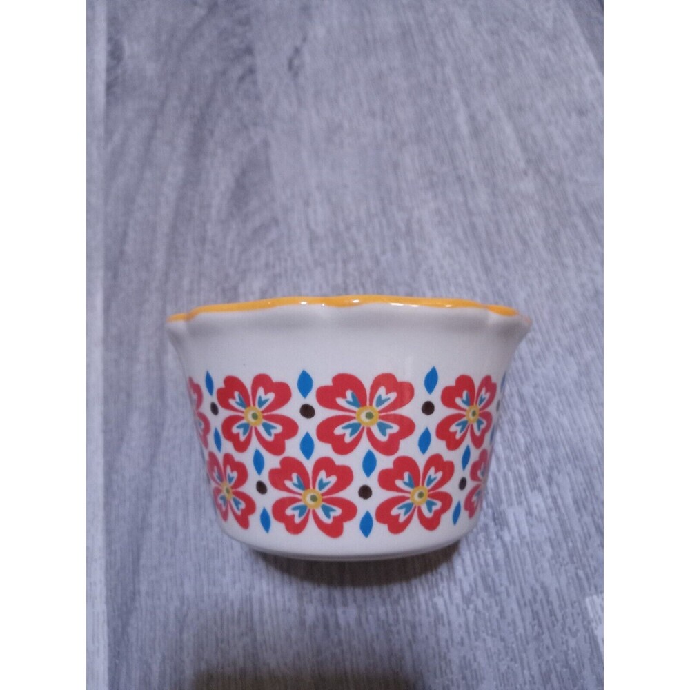 The Pioneer Woman Kitchen Floral Scalloped  2" Stoneware Dish Bowl